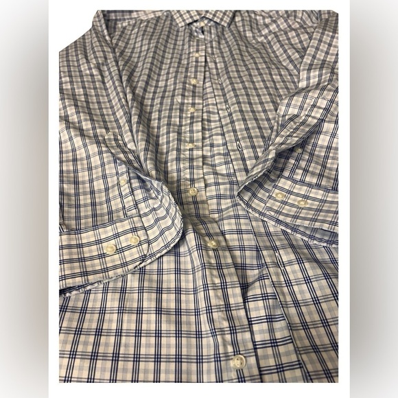 Nordstrom Rack Mens Trim Fit Button Down Shirt Size 16 34/35 Navy Blue w White - Picture 9 of 9